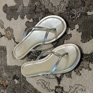 EUC J Crew Silver Sandals